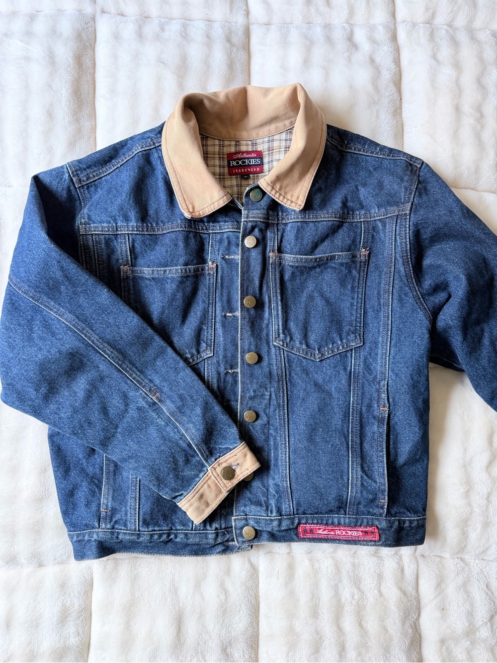 Rockies Blue Denim Jacket with Tan Collar